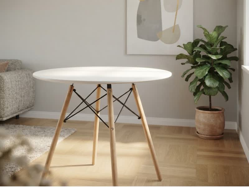 Стол Eames d-70 см белый — вид 3
