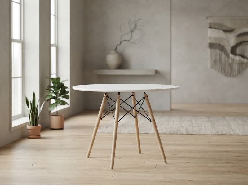 Стол Eames d-80 см с кромкой — вид 2
