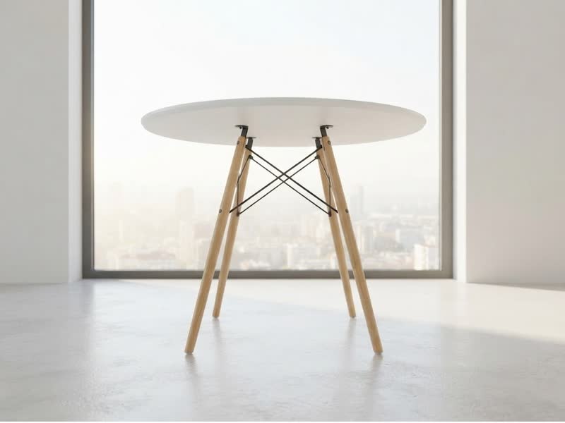 Стол Eames d-80 см с кромкой — вид 4