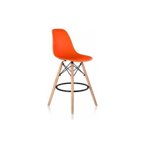 Стул барный Eames оранжевый пластик