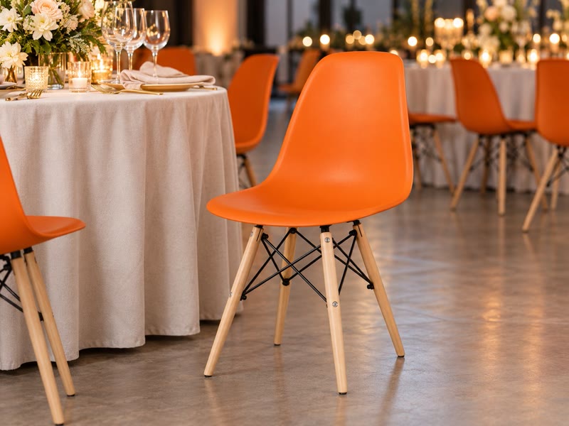 Стул Eames оранжевый — вид 3