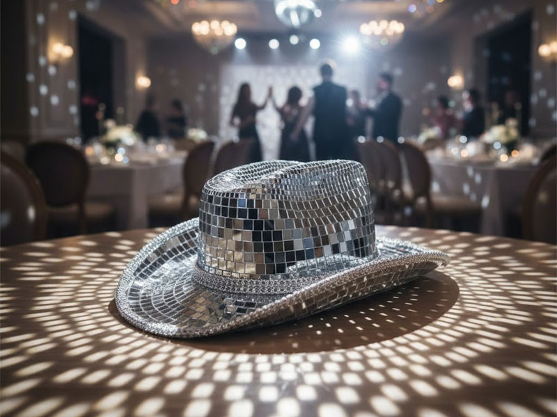Зеркальные ковбойские шляпы в стиле ДИСКО
